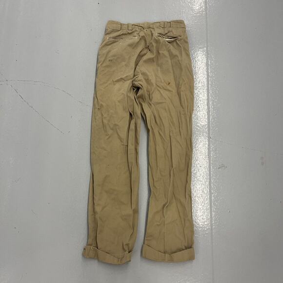 Vintage 50s Tan Sanforized Sail Cloth Workwear Chinos 26x29 - Picture 4 of 6